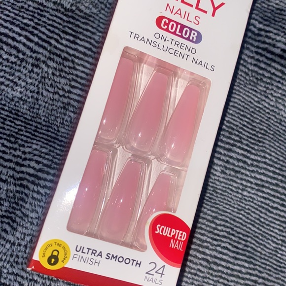 Bundle of 3 Glue On Artificial Coffin Shaped Nails and Nail Glue Pink and Mauve - Picture 8 of 10